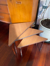 Load image into Gallery viewer, Mid Century Triangular Nesting Tables - Set of 3
