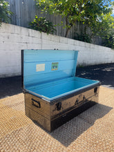 Load image into Gallery viewer, Large Black Sargeant Brand Steel Trunk