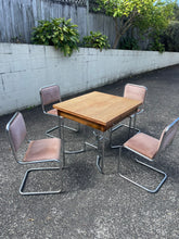 Load image into Gallery viewer, Retro Bauhaus chrome Dining Set (Table & Chairs)