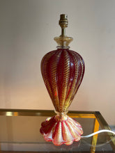 Load image into Gallery viewer, Barovier & Toso Red and Gold Murano Glass Table Lamp, 1950s