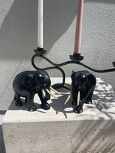 Load image into Gallery viewer, Vintage Black Ebony Elephants with Bone
