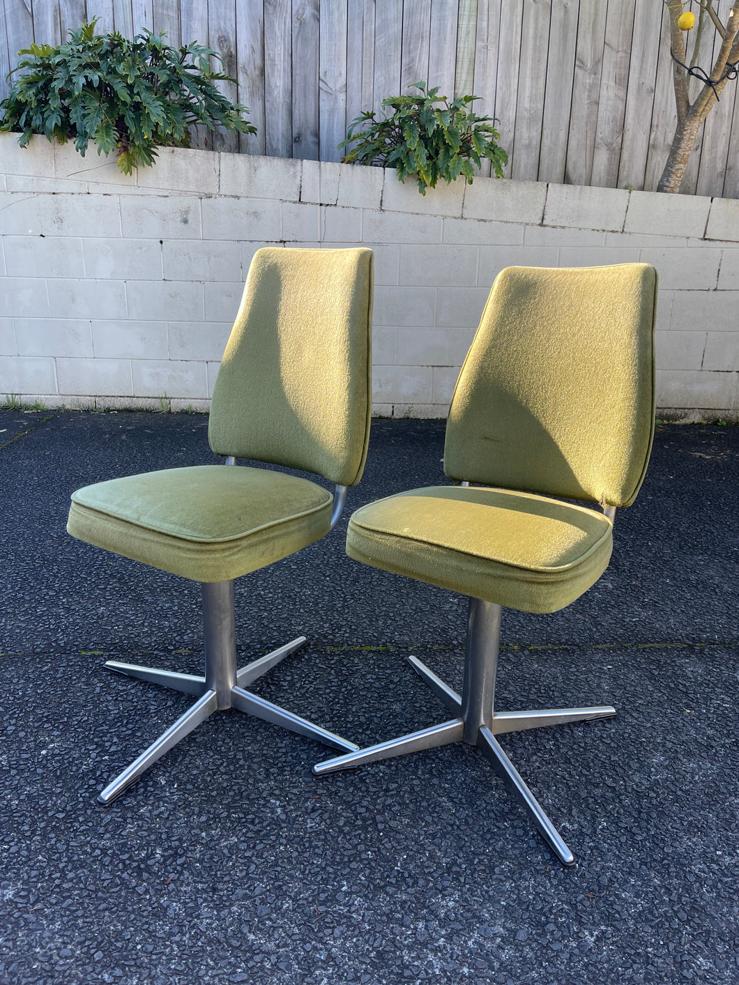 Pair of Namco Green Swivel Chairs