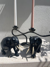 Load image into Gallery viewer, Vintage Black Ebony Elephants with Bone
