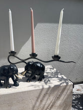 Load image into Gallery viewer, Vintage Black Ebony Elephants with Bone
