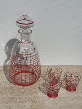 Load image into Gallery viewer, Retro Red Floral Decanter Set
