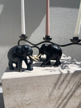 Load image into Gallery viewer, Vintage Black Ebony Elephants with Bone
