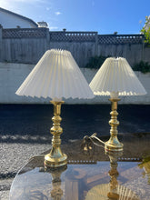 Load image into Gallery viewer, Brass Lamp with Pleat Shade (Pair)
