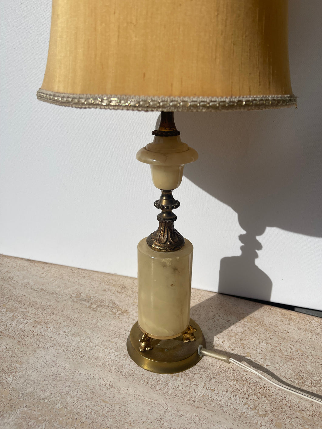 Vintage Brass & Marble Lamp