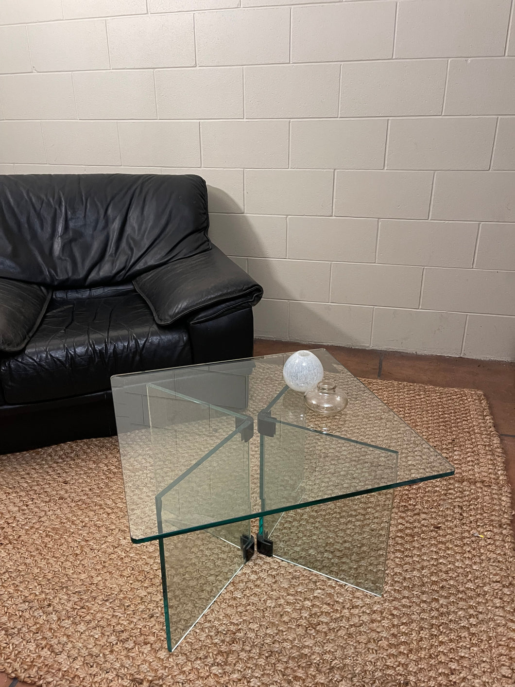 Mid-century Square Glass Coffee Table