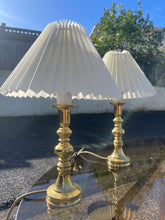 Load image into Gallery viewer, Brass Lamp with Pleat Shade (Pair)
