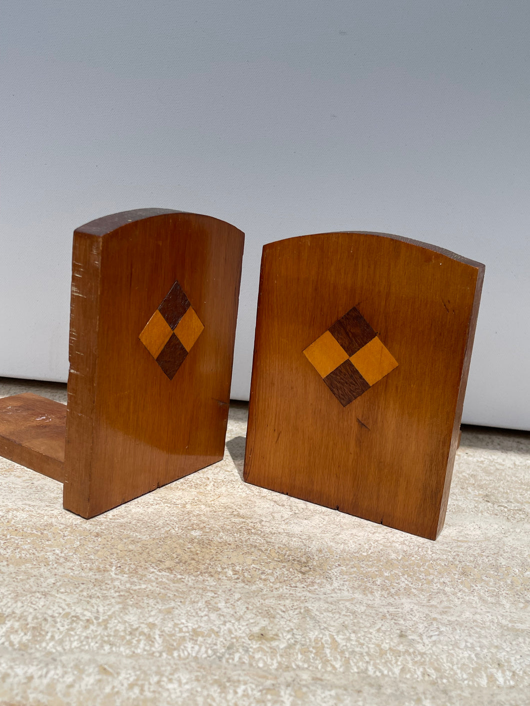 Vintage Wooden Free Standing Bookends