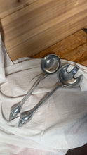 Load image into Gallery viewer, Vintage Seashell Metal Salad Servers
