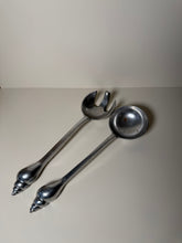 Load image into Gallery viewer, Vintage Seashell Metal Salad Servers
