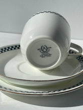 Load image into Gallery viewer, Checkered China Cups &amp; Saucers - set of 3
