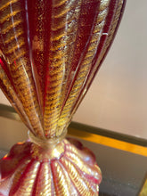 Load image into Gallery viewer, Barovier &amp; Toso Red and Gold Murano Glass Table Lamp, 1950s
