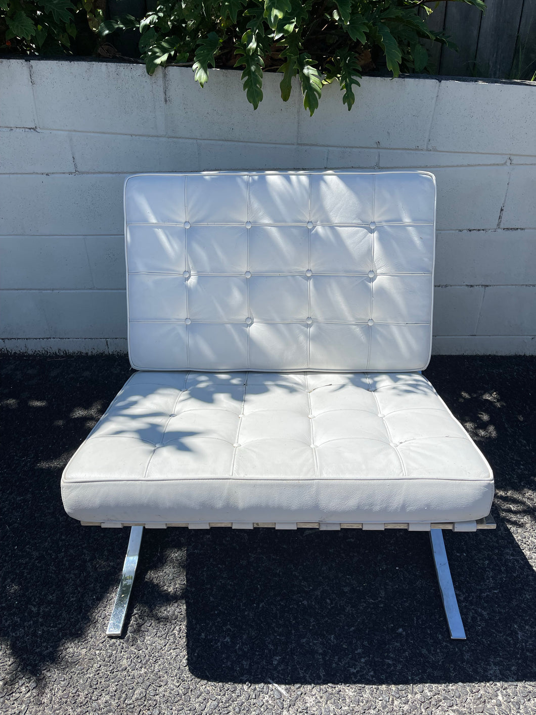 White Barcelona Chair (as is)